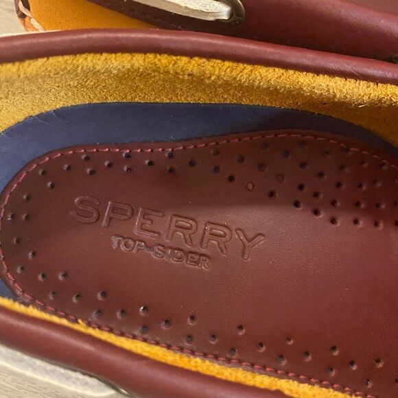 Sperry Top Sider Womens Custom 61421 Brown Yellow Leather Boat Shoes Size 6.5 M - Picture 5 of 7